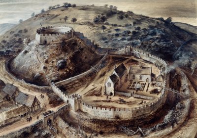 Totnes-kastély, 14. század, 1960-as évek alkotó: Alan Ernest Sorrell