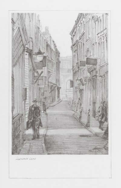 London Lanes: Lawrence Lane (litográfia) alkotó: Alan Stapleton