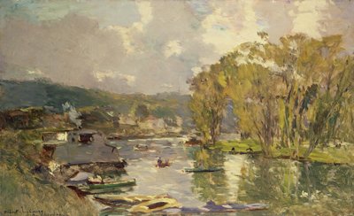 A Szajna mentén, Meudonnál, 1893 körül (olaj, vászon) alkotó: Albert Charles Lebourg