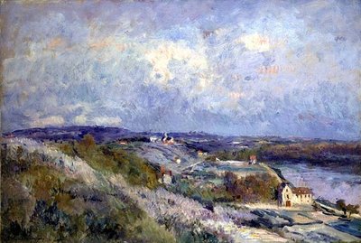 A Herblay dombok tavasszal (olaj, vászon) alkotó: Albert Charles Lebourg