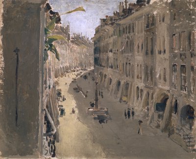 Az igazságos sikátor Bernben, 1880-90 körül alkotó: Albert Anker