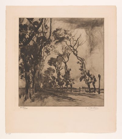 Táj a sugárúttal Ostend felé alkotó: Albert Baertsoen (signed by artist)
