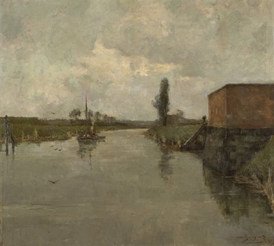 Dendermonde környékének látképe alkotó: Albert Baertsoen