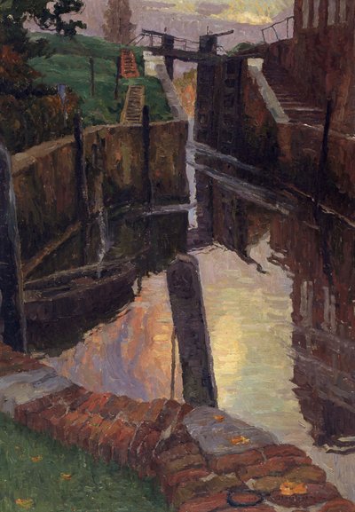 A régi zsilip a Scheldén alkotó: Albert Baertsoen