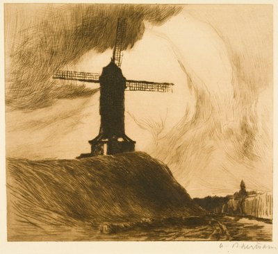 Mühle auf den Wällen I (Brügge) alkotó: Albert Baertsoen