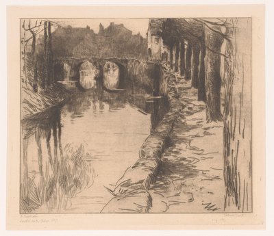 Régi híd egy csatornán Diksmuide-ban Vieux Pont (cím az objektumon) Régi híd Diksmuide-ban alkotó: Albert Baertsoen