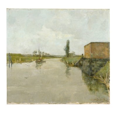 A Scheldt folyó Dendemonde-nál alkotó: Albert Baertsoen