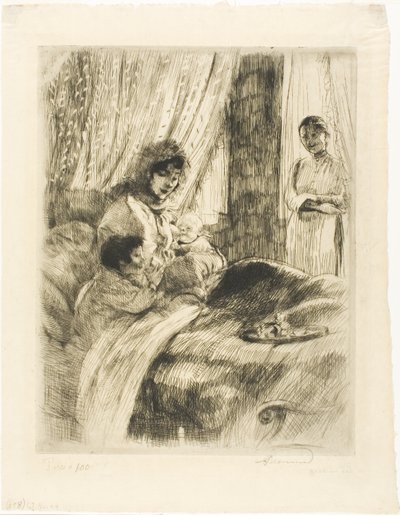 Reggeli, négyes tányér a Nőtől alkotó: Albert Besnard