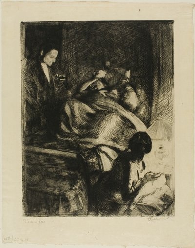 Szállítás, harmadik tányér a Nőtől alkotó: Albert Besnard