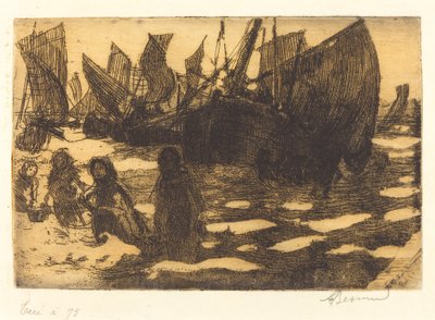 Berck kis halászhajói alkotó: Albert Besnard