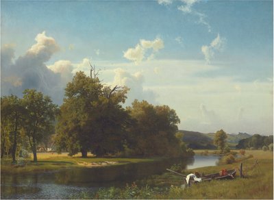 Folyói táj, Vesztfália, 1855 alkotó: Albert Bierstadt