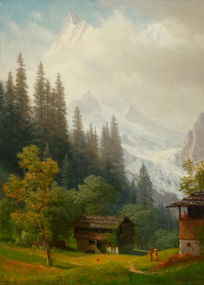 Alpesi jelenet alkotó: Albert Bierstadt
