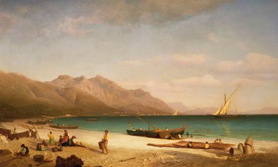 Salernói-öböl, 1858 alkotó: Albert Bierstadt