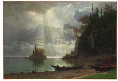 Sziget a tóban alkotó: Albert Bierstadt