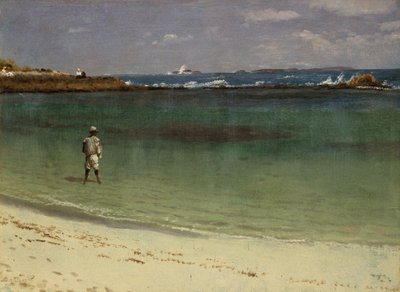Nyugat-indiai parti jelenet, 1880-93 körül (olaj, papír, farostlemezre montírozva) alkotó: Albert Bierstadt