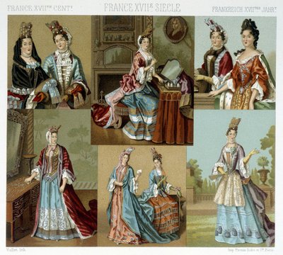 Divat és fodrászat Franciaországban a 18. században – Racinet „Le costume historique” című művében, 19. század vége alkotó: Albert Charles August Racinet