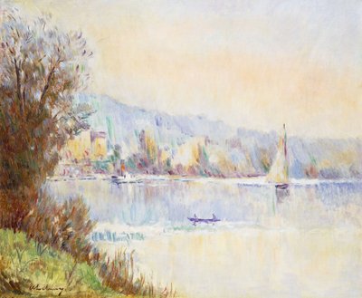 Hajók a Szajnán; Hajók a Szajnán, alkotó: Albert Charles Lebourg