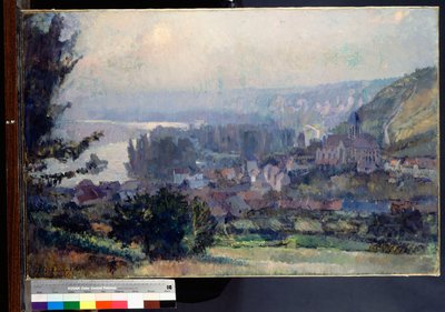 Vetheuil kilátása, Naplemente, 1897 alkotó: Albert Charles Lebourg