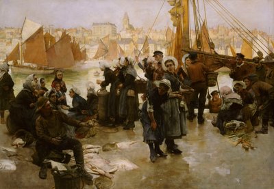 A halászflotta indulása, Boulogne, 1891 alkotó: Albert Chevallier Tayler
