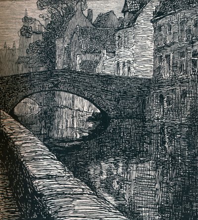 Brugge: Le Quai Vert A zöld rakpart, 1916, 1917 alkotó: Albert Delstanche