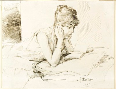 Olvasó fiatal nő alkotó: Albert Edelfelt