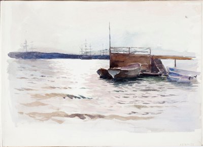 Hajók a mólónál alkotó: Albert Edelfelt