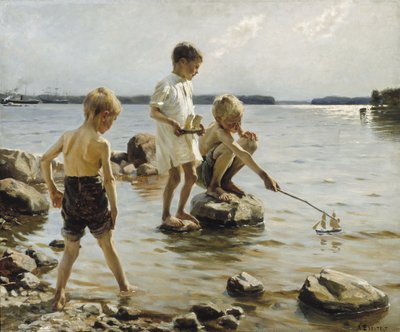 Fiúk játszanak a parton alkotó: Albert Edelfelt