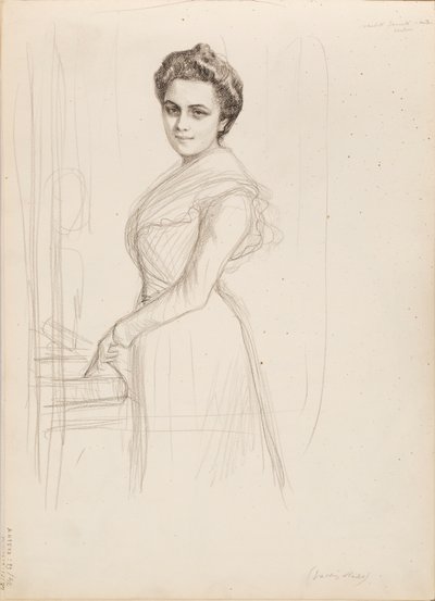 Camille Vallery-Radot, vázlat portréhoz alkotó: Albert Edelfelt