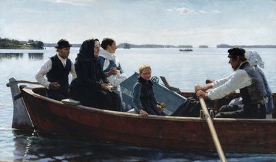 A gyermek koporsójának szállítása / Egy gyermek temetése alkotó: Albert Edelfelt