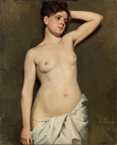 Női akt, akadémiai tanulmány alkotó: Albert Edelfelt