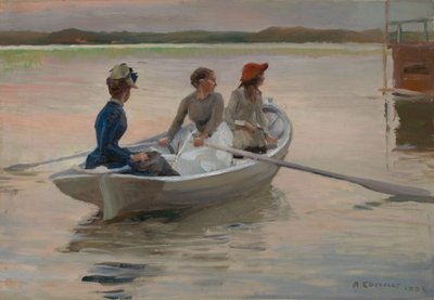 Lányok egy evezős csónakban (Nyár a szigetvilágban) alkotó: Albert Edelfelt