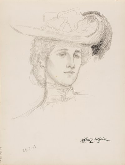 Kalapos nő (Mme Flore Deschamps) alkotó: Albert Edelfelt