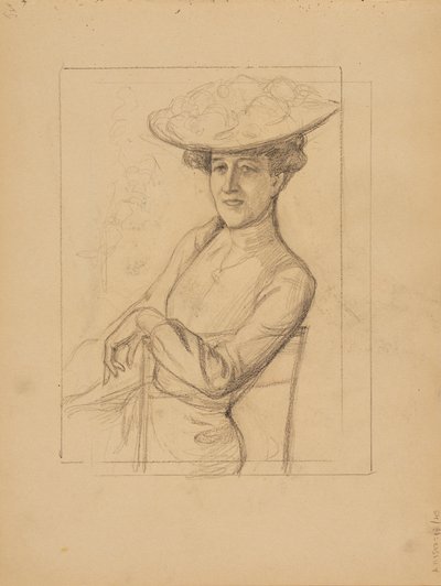 Ülő nő kalapban alkotó: Albert Edelfelt