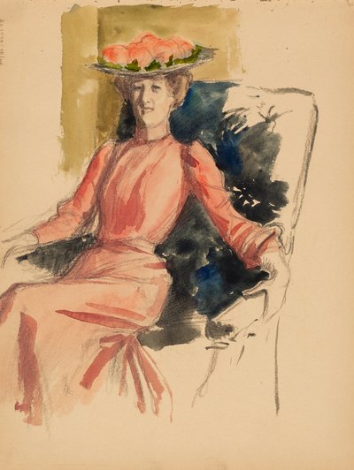 Ülő nő kalapban alkotó: Albert Edelfelt