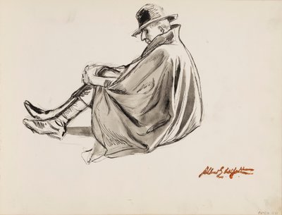 Ülő férfi köpenyben alkotó: Albert Edelfelt