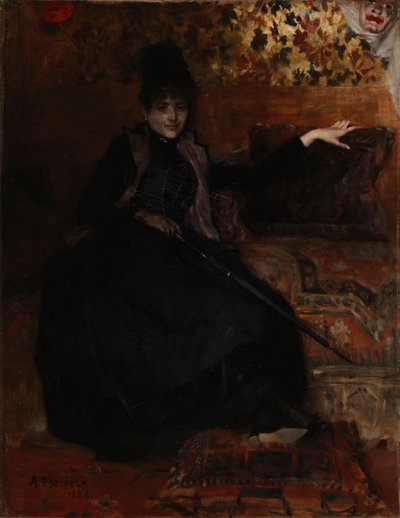 Lady in Black, Fekete Thérèse alkotó: Albert Edelfelt