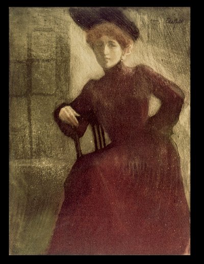 Hölgy vörösben, nő vörös ruhában (Perrot kisasszony) alkotó: Albert Edelfelt