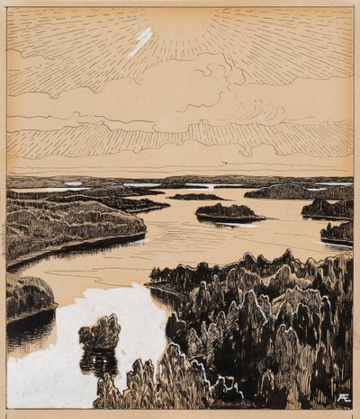A Saimaa-tó A július ötödike című költeményből alkotó: Albert Edelfelt