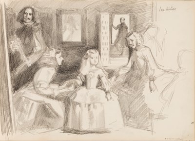 Las Meninas, vázlat Diego Velázquez után alkotó: Albert Edelfelt