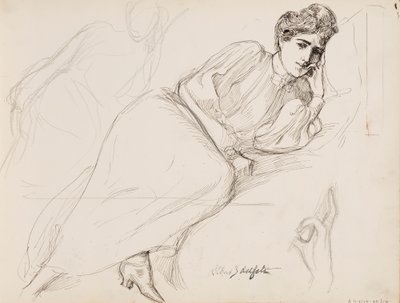 Pihenő nő alkotó: Albert Edelfelt