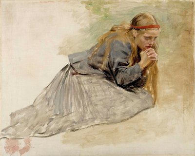 Térdelő Mária Magdolna, vázlat a „Krisztus és Mária Magdolna” című műhöz alkotó: Albert Edelfelt