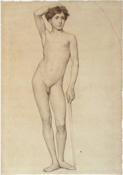 Meztelen férfimodell, akadémiai tanulmány alkotó: Albert Edelfelt