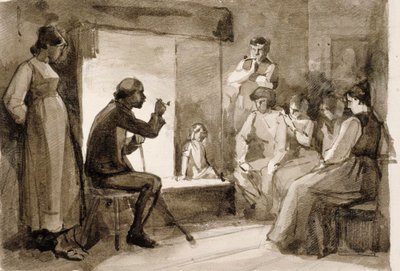 Pistol meséi, II. kompozíciós tanulmány. Illusztrációk J. L. Runeberg Julqvällen (Szenteste) című művéhez alkotó: Albert Edelfelt
