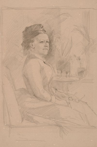 Sinebrychoff kereskedelmi tanácsosné portrétvázlata alkotó: Albert Edelfelt