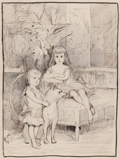 Portrétvázlat Mihail és Xénia, III. Sándor cár gyermekei számára alkotó: Albert Edelfelt