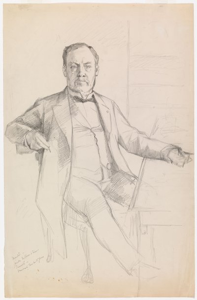 Louis Pasteur portréja, vázlat alkotó: Albert Edelfelt