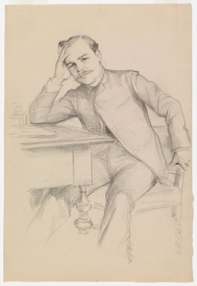 René Vallery-Radot író portréja, vázlat alkotó: Albert Edelfelt