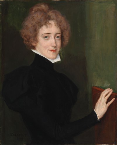 Elsa Lindberg írónő portréja alkotó: Albert Edelfelt