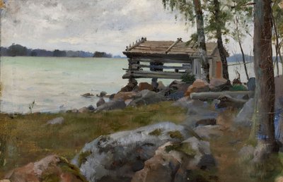 Fészer a Szajnánál, tanulmány az uusimaai szigetvilágban tartott istentisztelethez alkotó: Albert Edelfelt