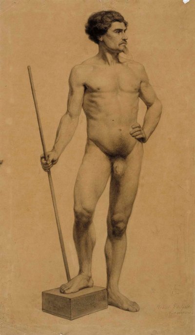 Álló akt férfi, akadémiai tanulmány alkotó: Albert Edelfelt